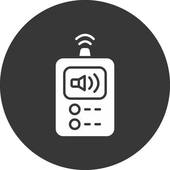 Recorder Glyph Inverted Icon vector