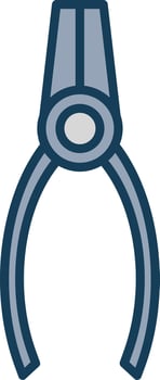 Pliers Line Filled Grey Icon vector
