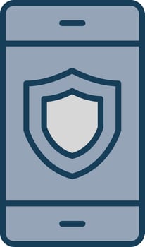 Security Line Filled Grey Icon vector