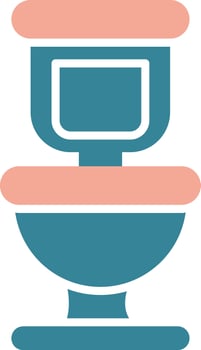 Toilet Glyph Two Color Icon vector