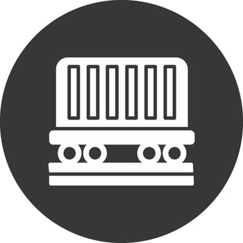 Train Container Glyph Inverted Icon vector