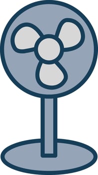 Fan Line Filled Grey Icon vector