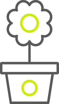 Flower Pot Line Two Color Icon vector