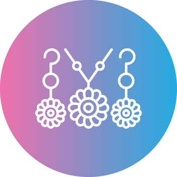 Jewelry Line Gradient Circle Icon vector