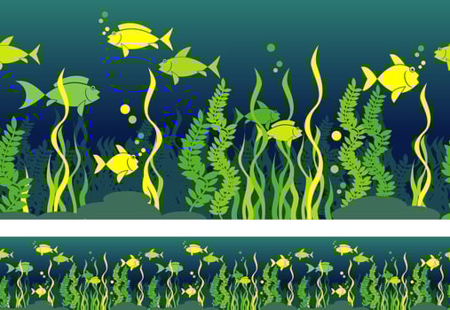 Seamless composition of the underwater world vector