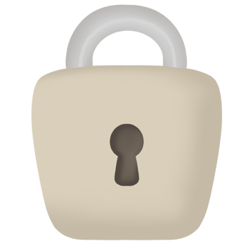 Metal button with lock icon for secure access illustration png