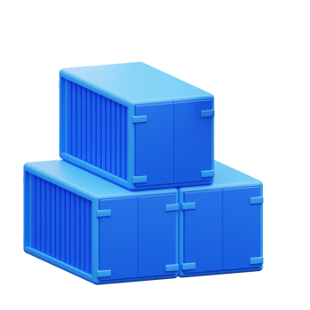 3d illustration of stacked cargo boxes png