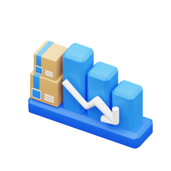3d illustration shipping graph is decreasing png