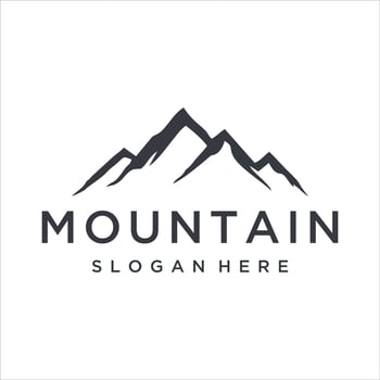 Black mountain logo design template vector