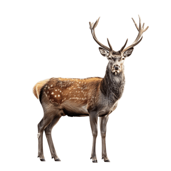 Deer full body shot on isolated transparent background png