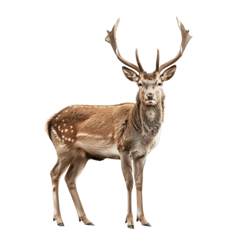 Deer full body shot on isolated transparent background png