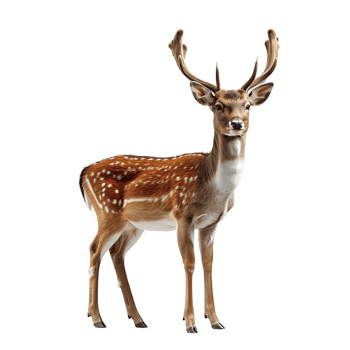 Deer full body shot on isolated transparent background png