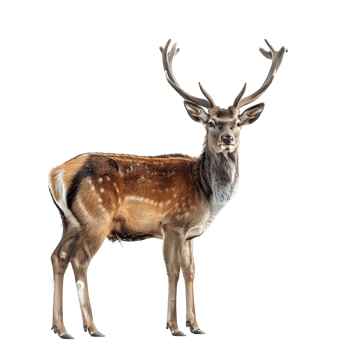 Deer full body shot on isolated transparent background png