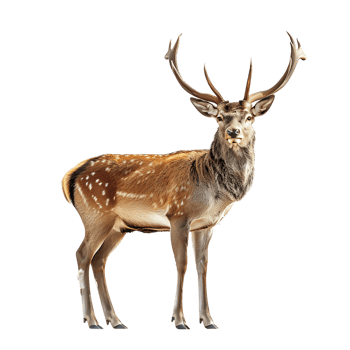 Deer full body shot on isolated transparent background png
