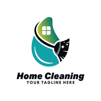 home cleaning service logo design vector