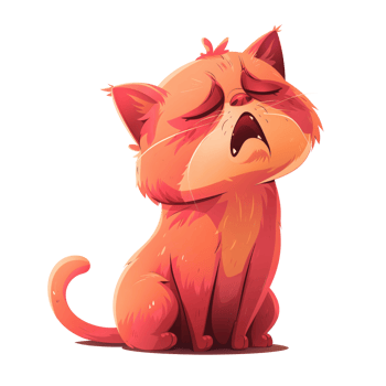 Sleepy cat cartoon illustration png
