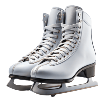 Pair of new figure skates with clean, fresh design png