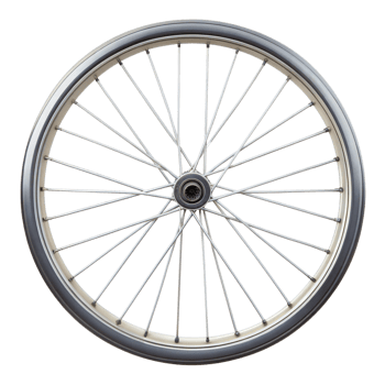 Close-up view of a bicycle wheel isolated on transparent png