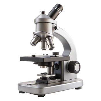 Professional laboratory microscope isolated on a transparent background png