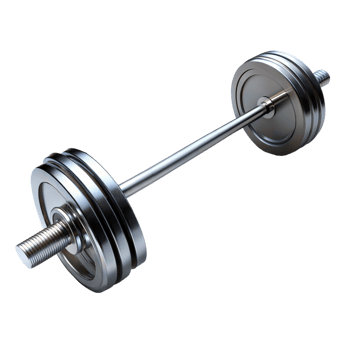 Professional gym equipment polished metal dumbbell png