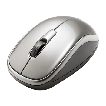 Sleek wireless mouse with a modern silver design png