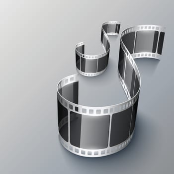 film reel , cinema, movie and photography 35mm strip background. 3D elements. vector