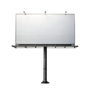Large empty billboard on a sturdy standalone pole png