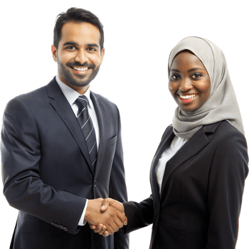 Professional business colleagues handshake on transparent background png