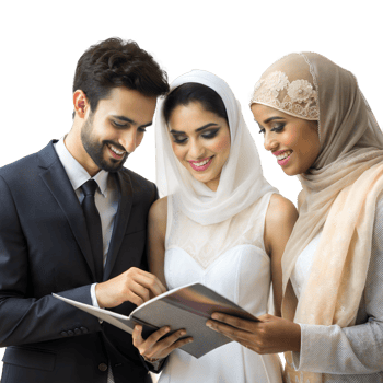 Elegant friends sharing a joyful moment with a book png