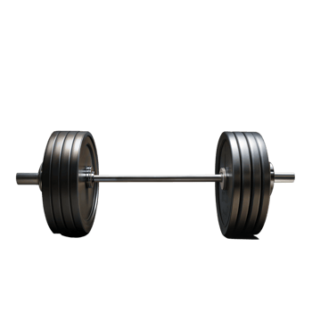 Heavy gym barbell isolated on a transparent background png