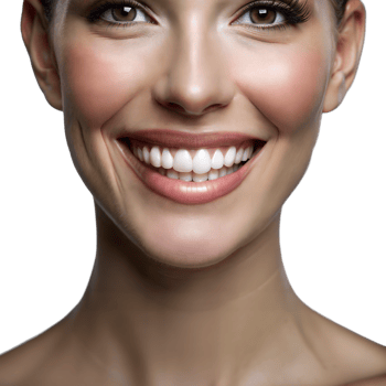 Close-up of a young woman smiling with perfect teeth png