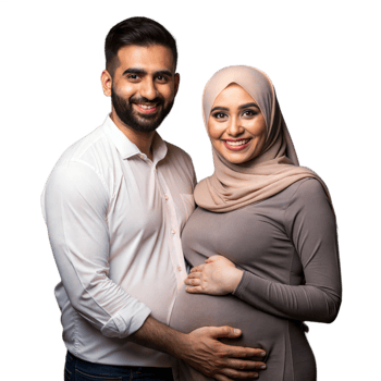 Happy couple embracing, smiling on transparent background png