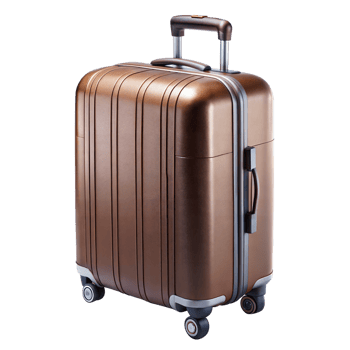 Luxury brown suitcase on a transparent background png