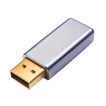 A silver and gold colored USB device, featuring a sleek design and modern technology png