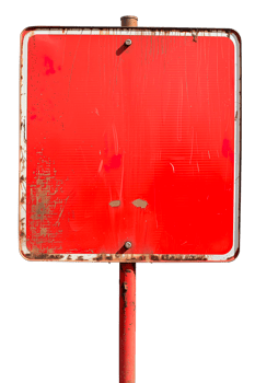 Red empty road sign cut out image png