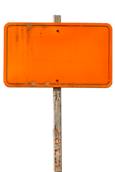 Orange rectangle road sign cut out image png