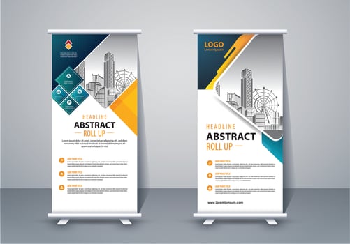 Roll up business template layout brochure leaflet vector
