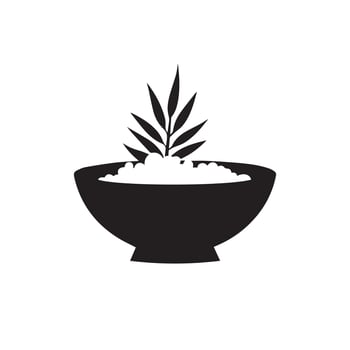Rice Bowl icon. Black Rice Bowl icon on white background. illustration vector