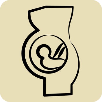 Icon Pregnancy. related to Medical Specialties symbol. hand drawn style. simple design illustration vector