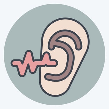 Icon Ear Examination. related to Medical Specialties symbol. color mate style. simple design illustration vector