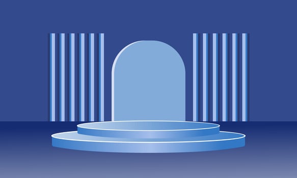 Realistic 3d cylinder pedestal podium. Product display presentation vector