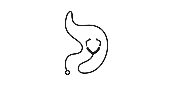 creative stomach and stethoscope logo design, treatment, medical, clinic, doctor, logo design template, symbol, icon, , creative idea. vector