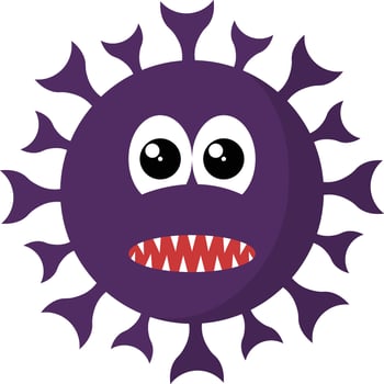 Cute Bacteria and Virus Character Illustration. Isolated on White Background vector