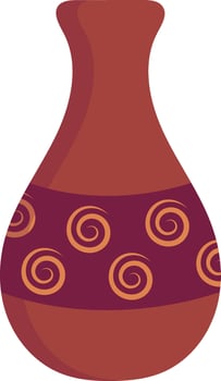 Ceramic Vase Illustration with Floral Decoration. Aesthetic Vase vector