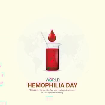 world hemophilia day. world hemophilia day creative ads design April 17. social media poster, , 3D illustration. vector