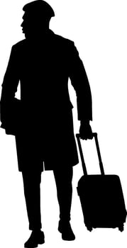 Silhouette of person traveler vector