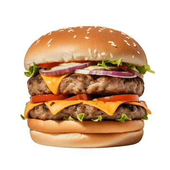 Beef Burger on a Transparent Background png