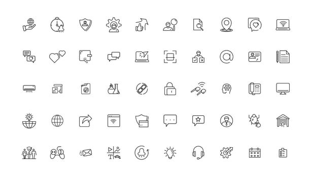 Information technology line icons collection. Big UI icon set in a flat design. Thin outline icons pack. illustration vector