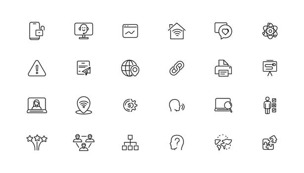 Information technology line icons collection. Big UI icon set in a flat design. Thin outline icons pack. illustration vector