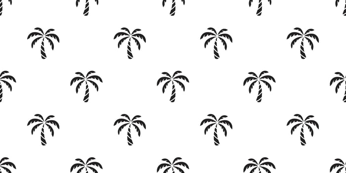 palm tree seamless pattern coconut tree island tropical summer ocean beach scarf isolated tile background repeat wallpaper cartoon white illustration design vector